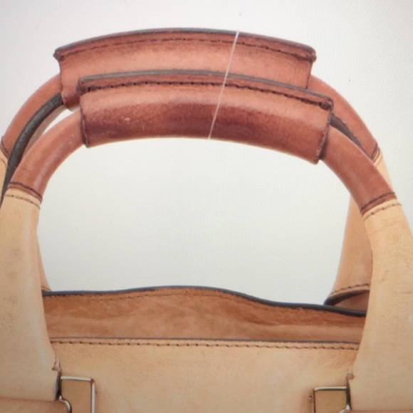 #0160 Chloe’ Mini Ethel Satchel in Tan Textured Leather and Attachable Strap - Picture 8 of 16